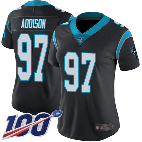 Carolina Panthers Limited Black Women Mario Addison Home Jersey NFL Football 97 100th Season Vapor Untouchable